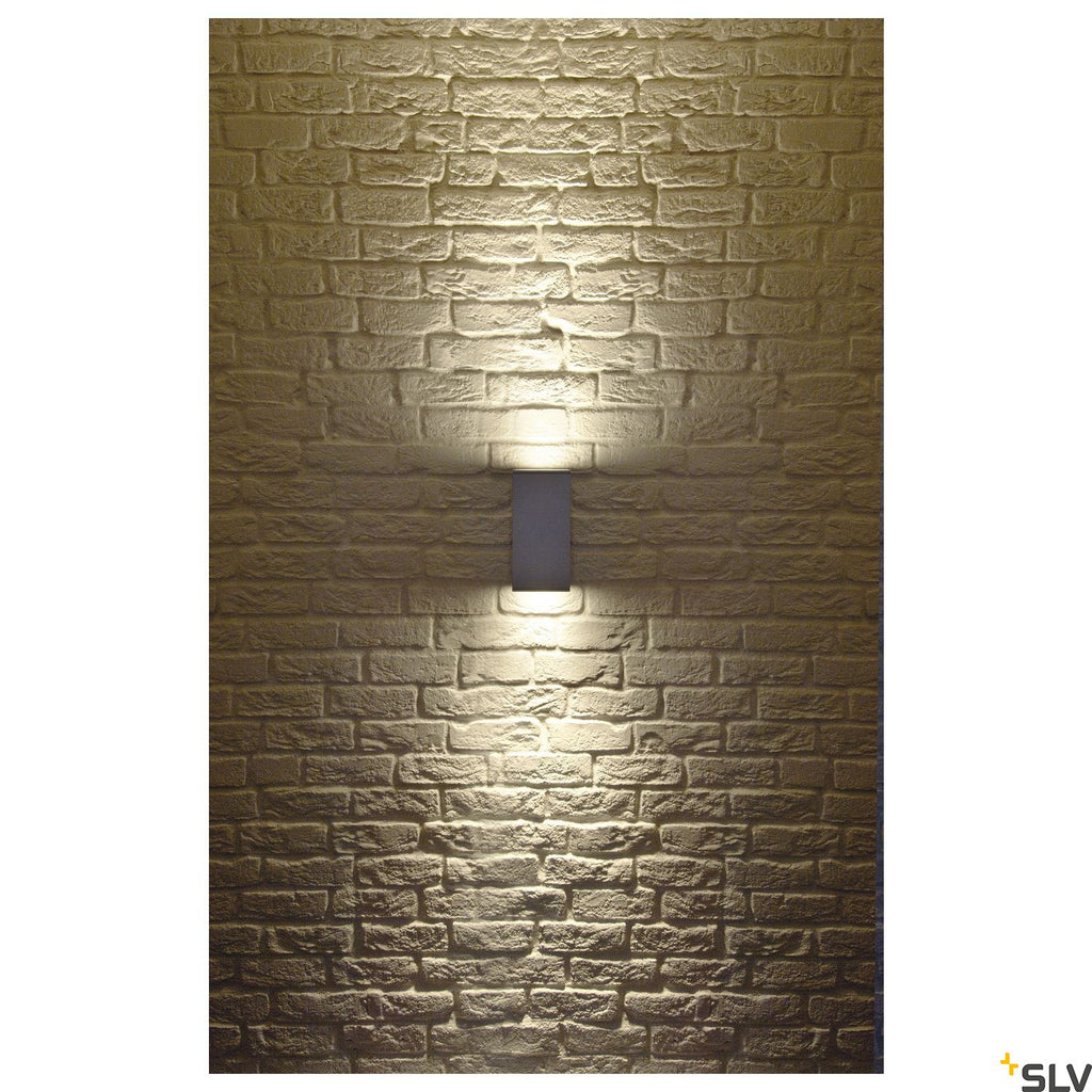 SLV BIG THEO UP/DOWN OUT wall light , square, silver-grey, ES111, max. 2x75W 229574
