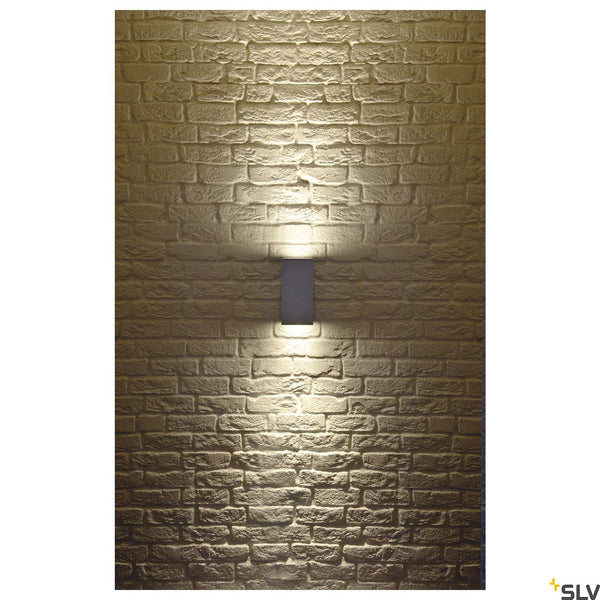 SLV BIG THEO UP/DOWN OUT wall light , square, silver-grey, ES111, max. 2x75W 229574