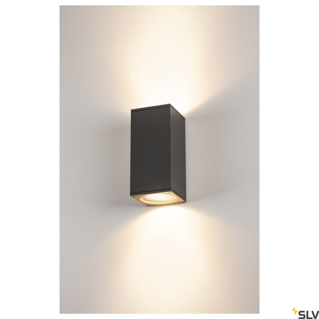 SLV BIG THEO UP/DOWN OUT wall light , square, anthracite, ES111, max. 2x75W 229575