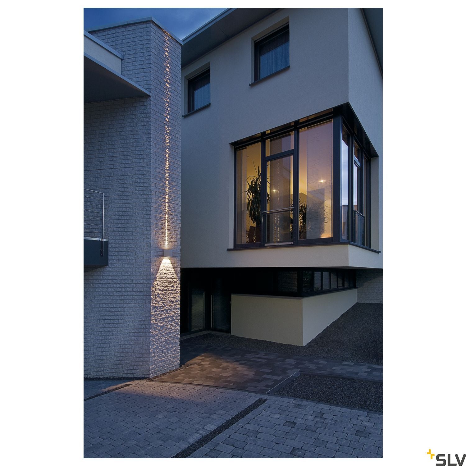 SLV OUT BEAM LED wall light, beam up / flood down, silver-grey, IP44 229664
