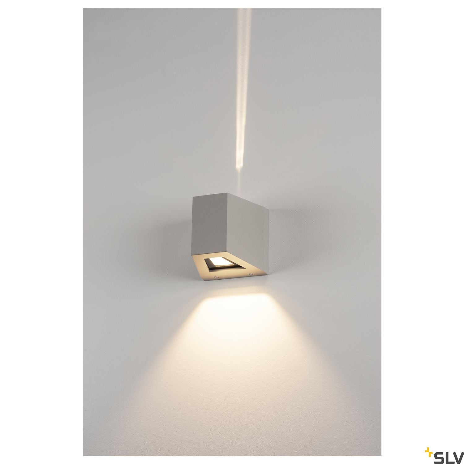SLV OUT BEAM LED wall light, beam up / flood down, silver-grey, IP44 229664