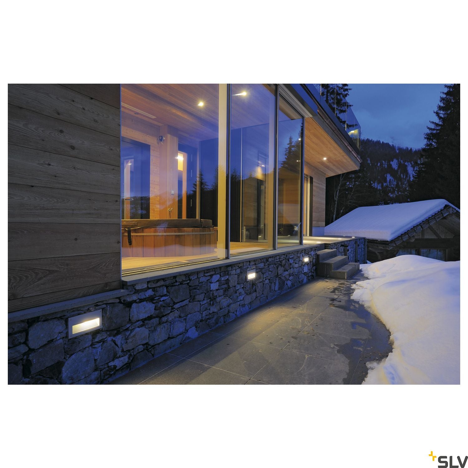 SLV BRICK LED DOWNUNDER recessed wall light, rectangular, silver-grey, 3000K LED 229702