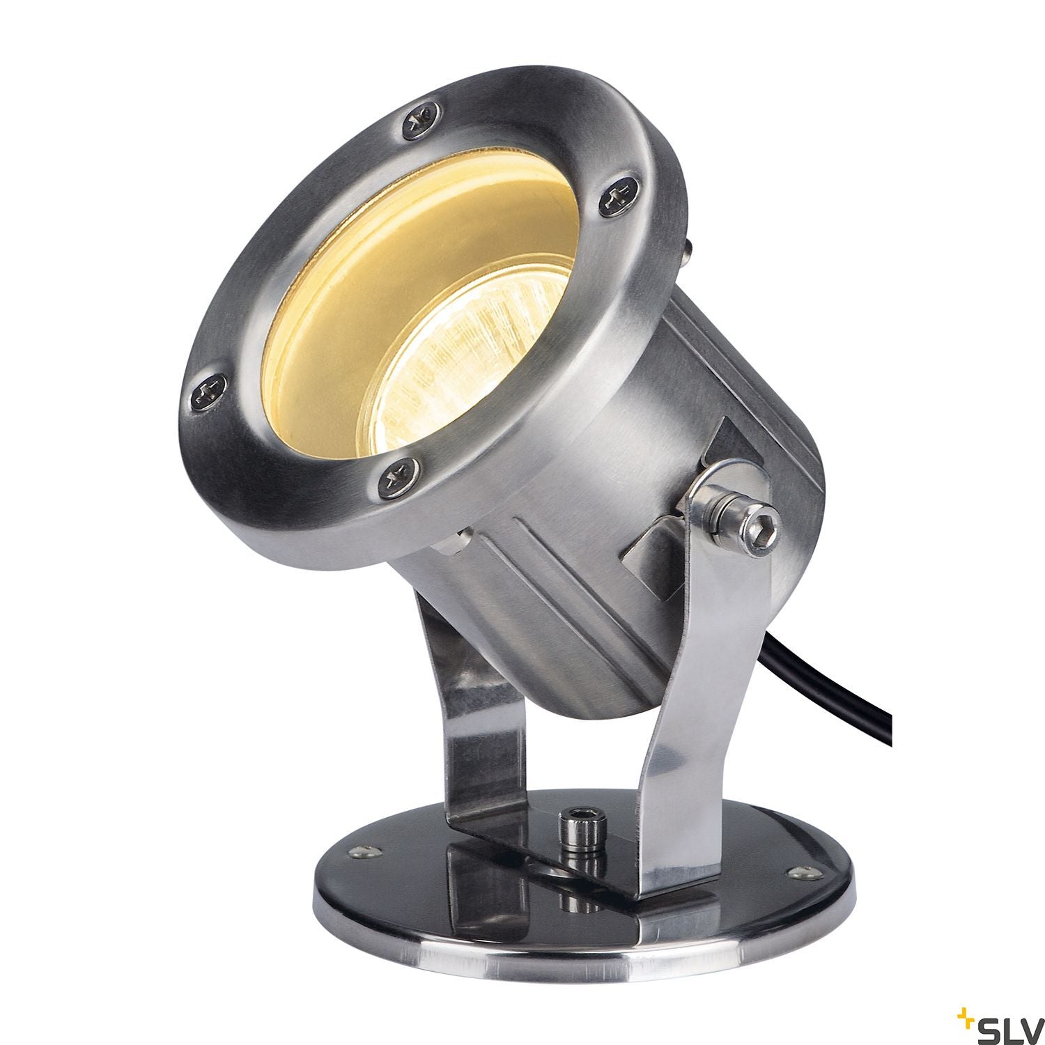SLV NAUTILUS, outdoor floodlight, QPAR51, stainless steel, max. 35W, incl. 1.5m cable 229741