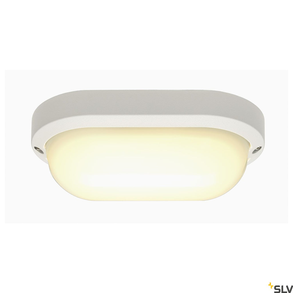 SLV TERANG 2 wall and ceiling light, oval, white, 11W LED, 3000K, IP44 229931