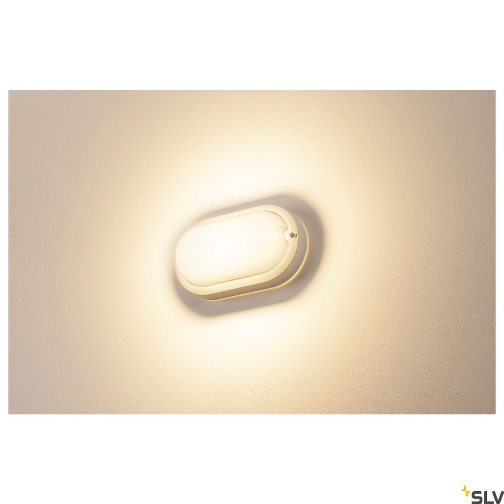 SLV TERANG 2 wall and ceiling light, oval, white, 11W LED, 3000K, IP44 229931