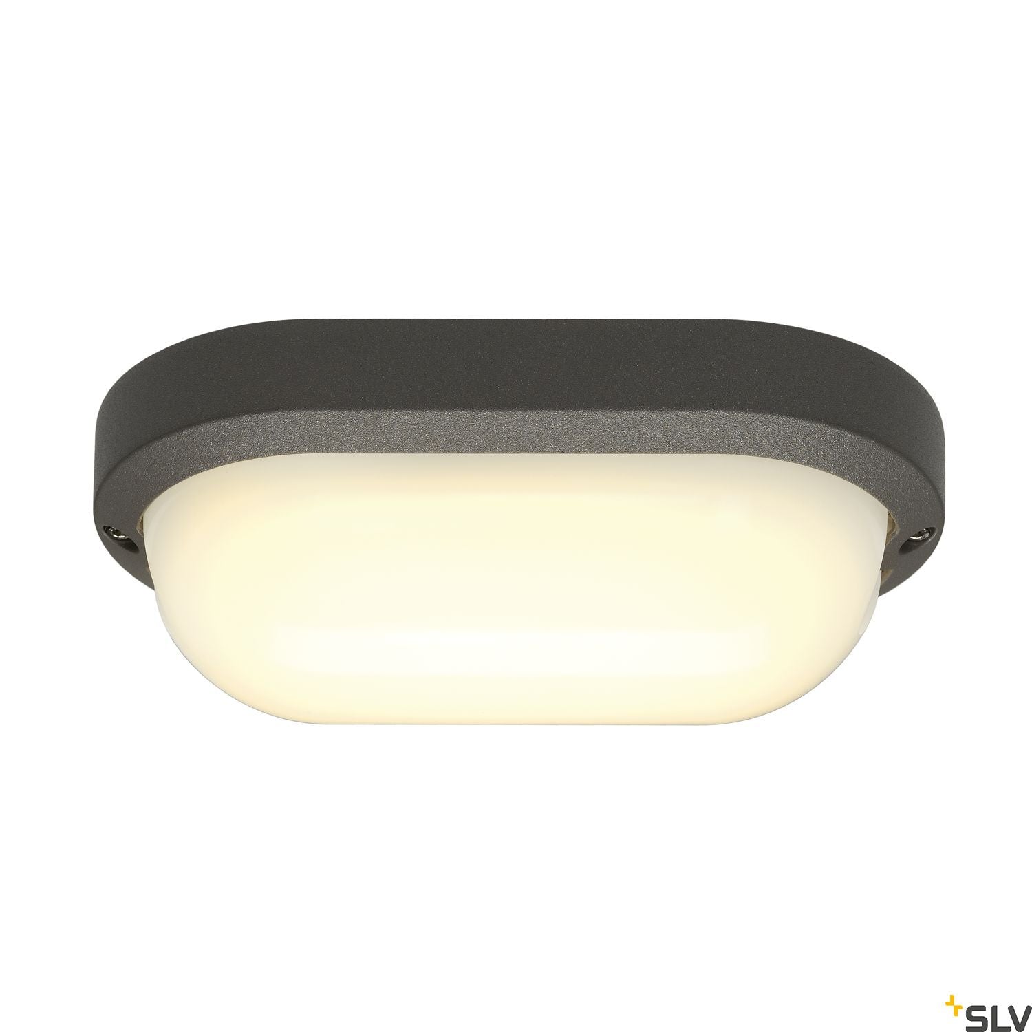 SLV TERANG 2 wall and ceiling light, oval, anthracite, 11W LED, 3000K, IP44 229935