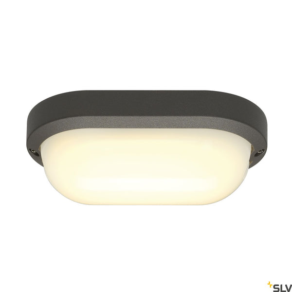 SLV TERANG 2 wall and ceiling light, oval, anthracite, 11W LED, 3000K, IP44 229935