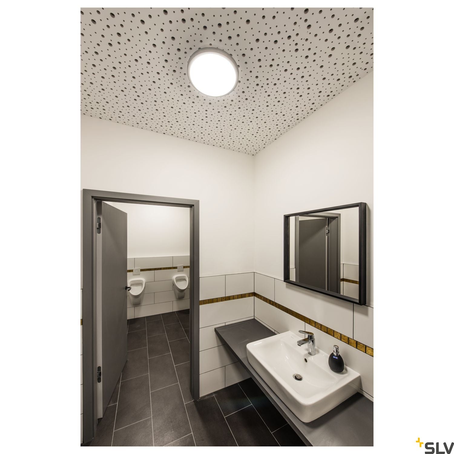 SLV AINOS, ceiling light, LED, 3000K, round, anthracite, with sensor 229975