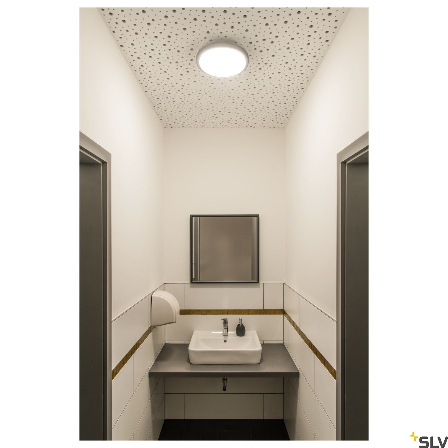 SLV AINOS, ceiling light, LED, 3000K, round, anthracite, with sensor 229975