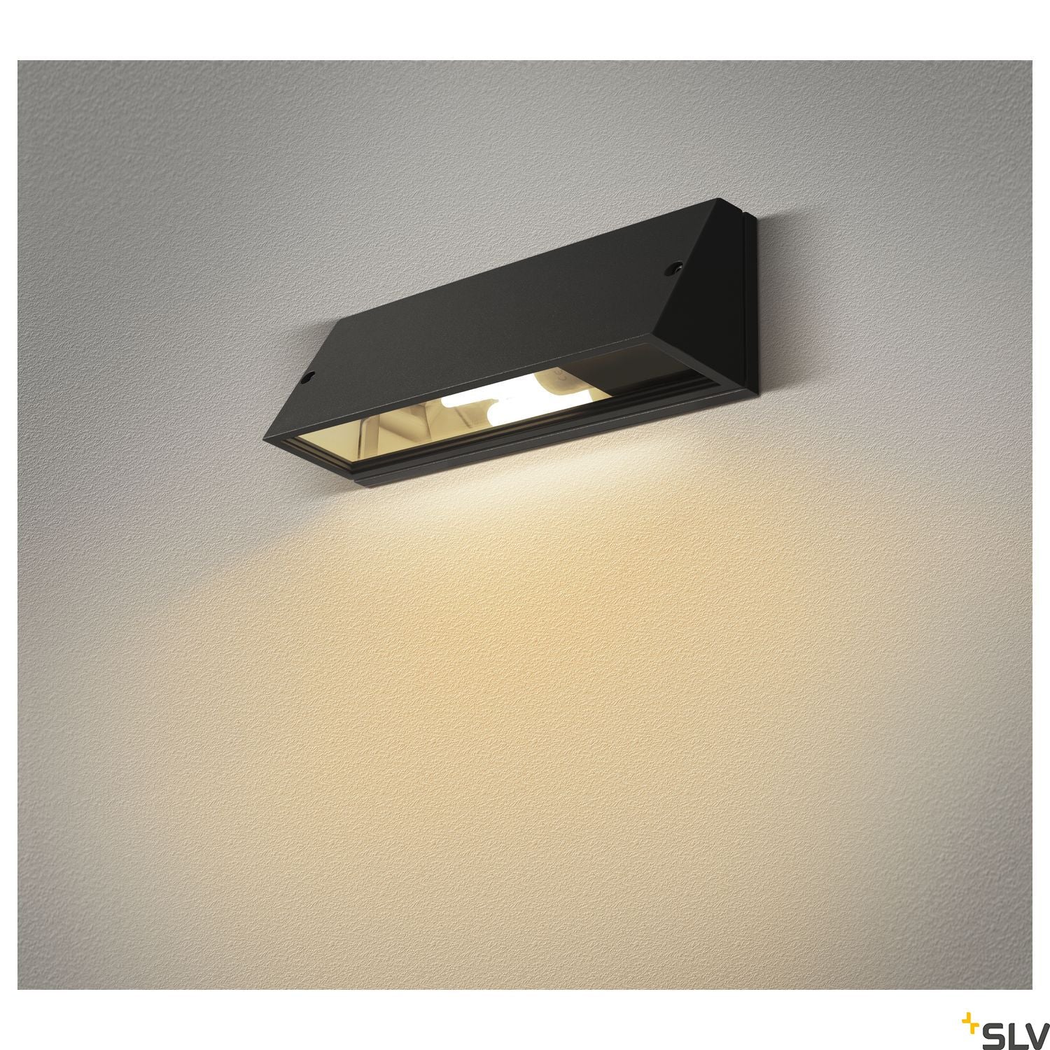 SLV PEMA SQUARE wall light, black, E27, max. 15W 230030
