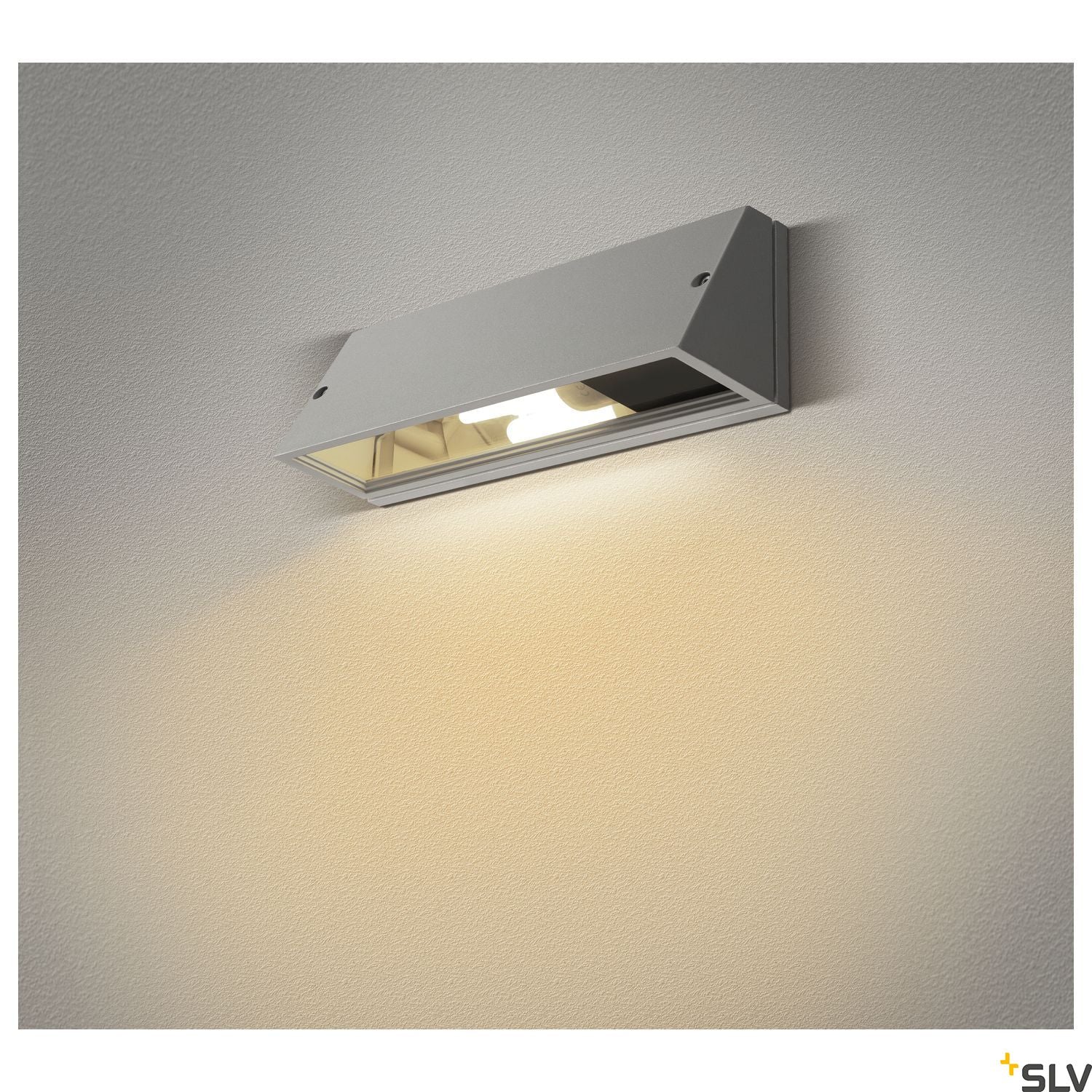 SLV PEMA SQUARE wall light, silver-grey, E27, max. 15W 230034