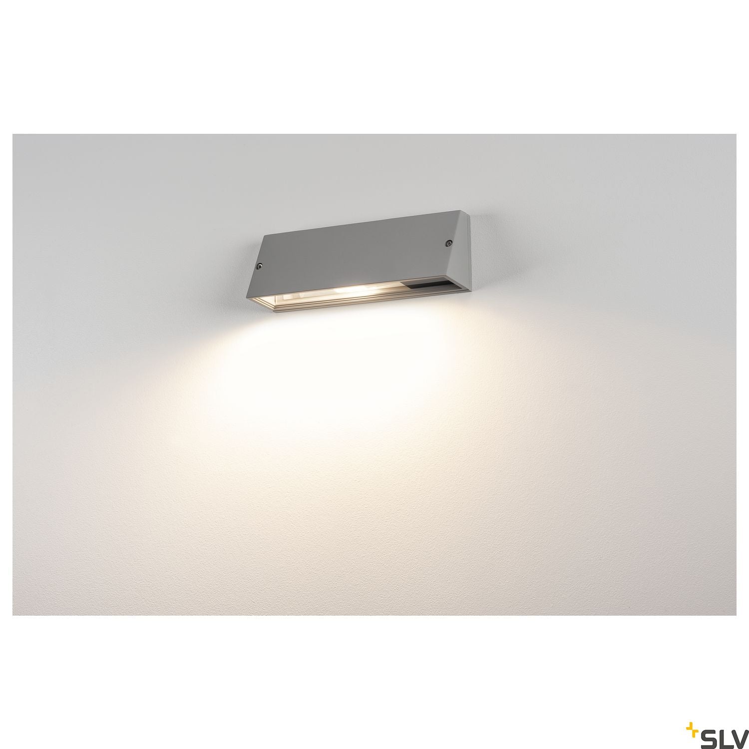SLV PEMA SQUARE wall light, silver-grey, E27, max. 15W 230034