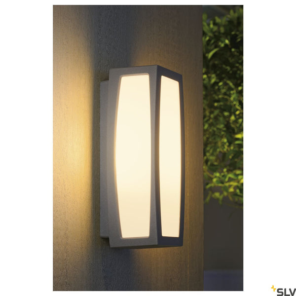 SLV MERIDIAN BOX wall and ceiling light, silver-grey, E27, max. 25W 230044