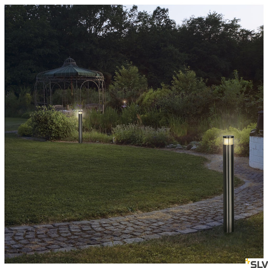 SLV VAP SLIM 60 bollard light, stainless steel brushed, E27, max. 20W 230066