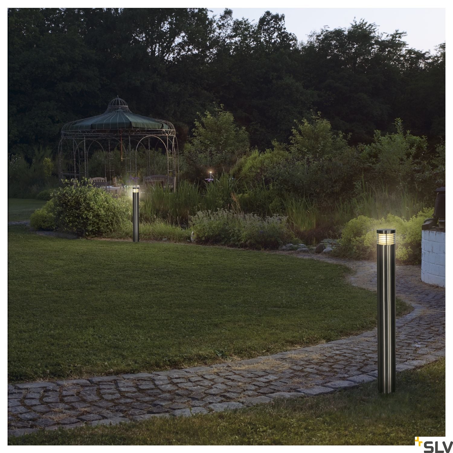 SLV VAP SLIM 60 bollard light, stainless steel brushed, E27, max. 20W 230066