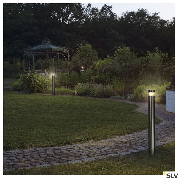 SLV VAP SLIM 60 bollard light, stainless steel brushed, E27, max. 20W 230066