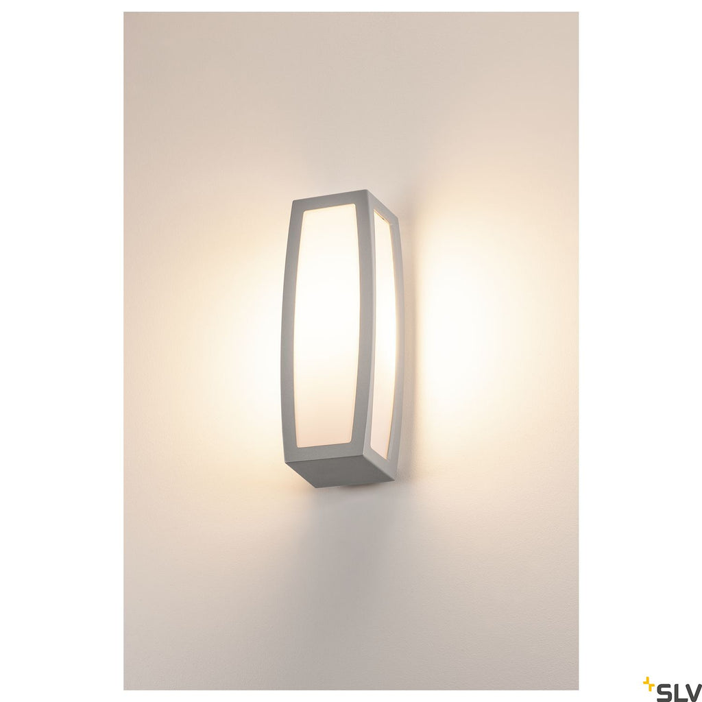 SLV MERIDIAN BOX wall and ceiling light, silver-grey, E27, max. 20W, with motion sensor 230084