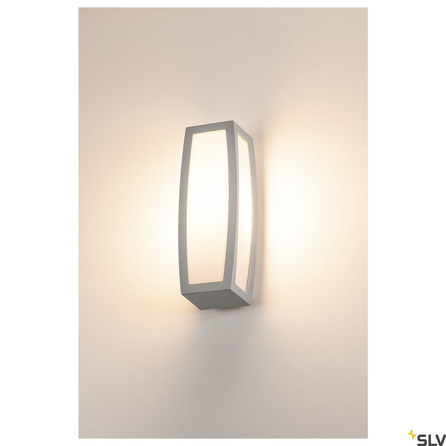 SLV MERIDIAN BOX wall and ceiling light, silver-grey, E27, max. 20W, with motion sensor 230084