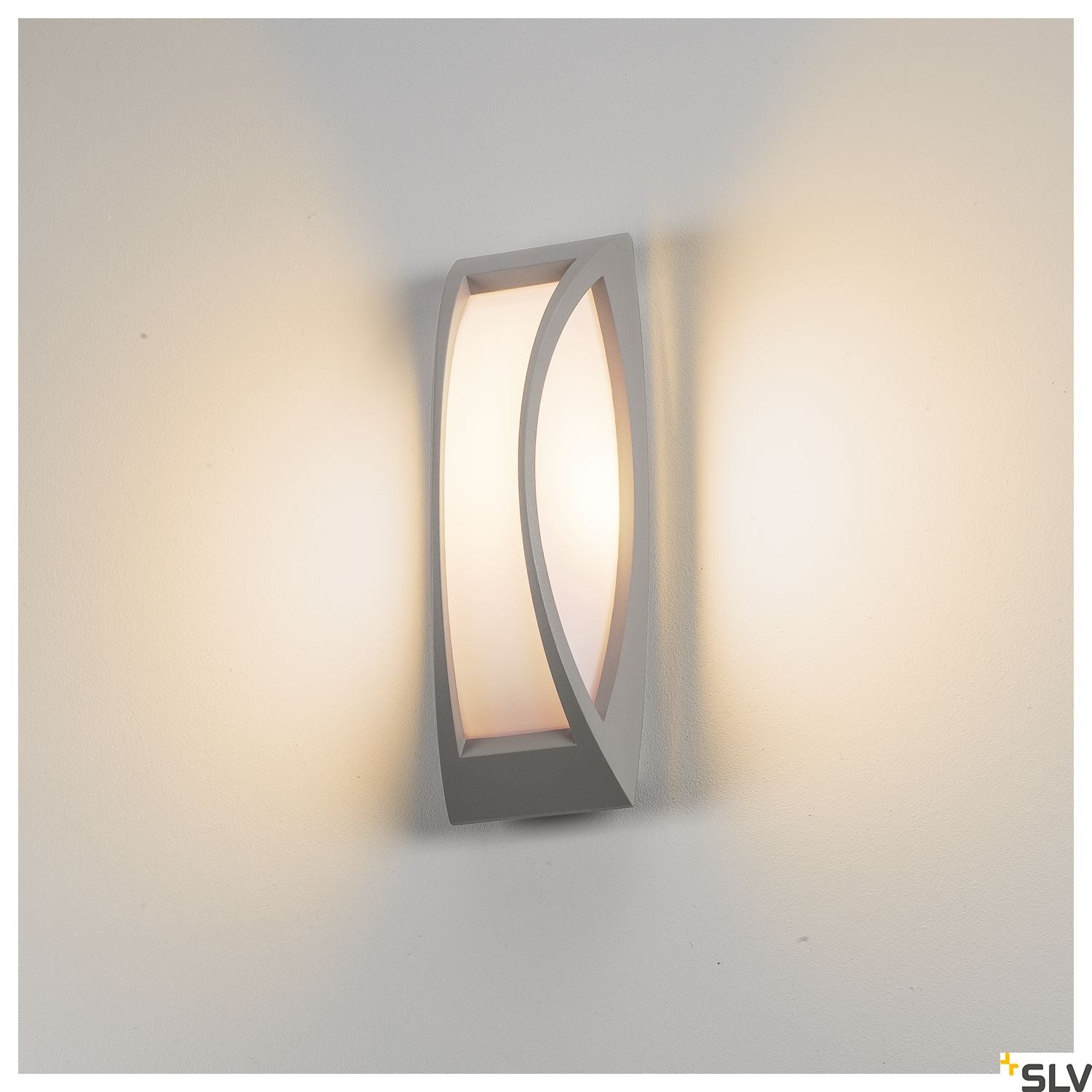 SLV MERIDIAN 2 wall and ceiling light, silver-grey, E27 Energy Saver, max. 25W, IP54 230444
