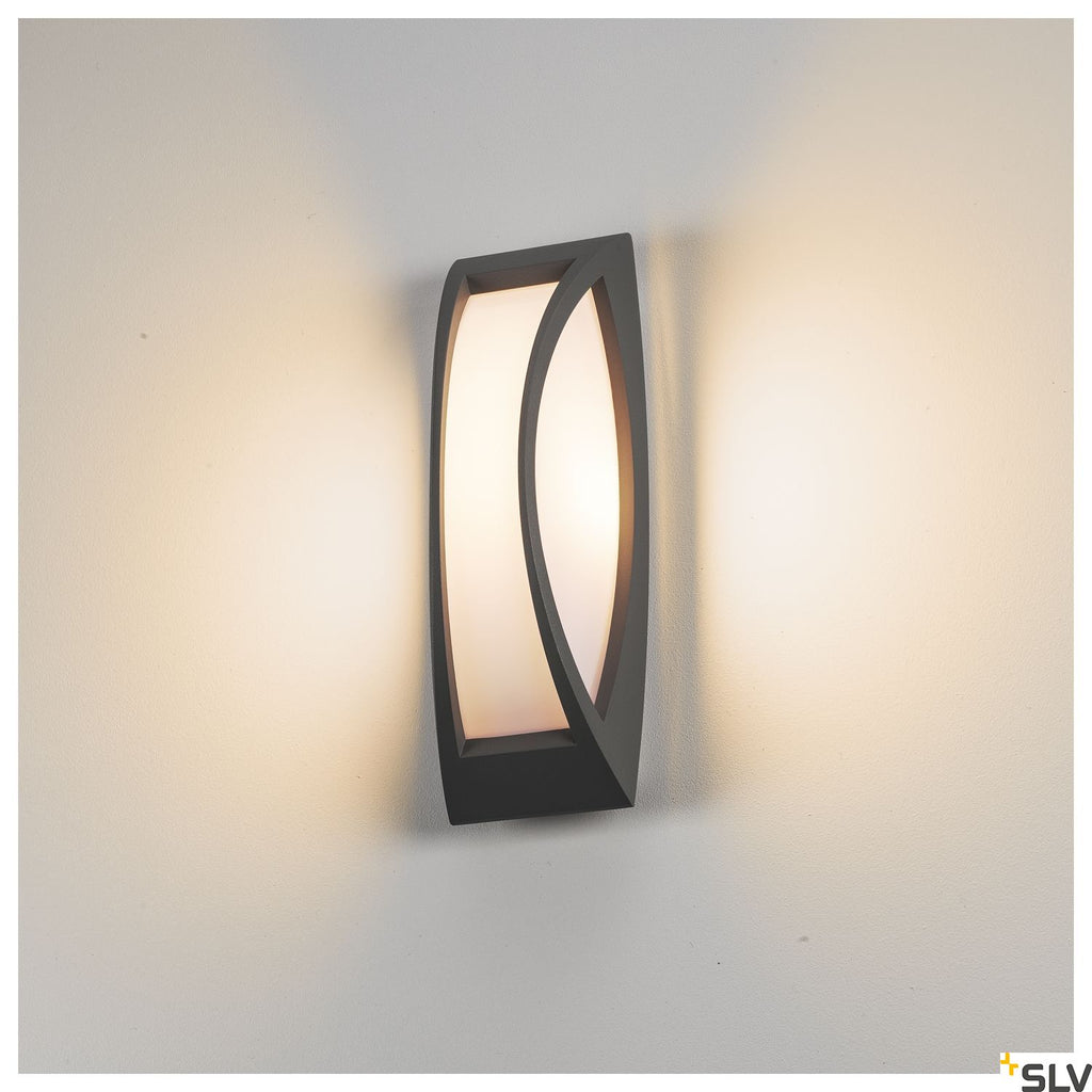 SLV MERIDIAN 2 wall and ceiling light, anthracite, E27 Energy Saver, max. 25W, IP54 230445