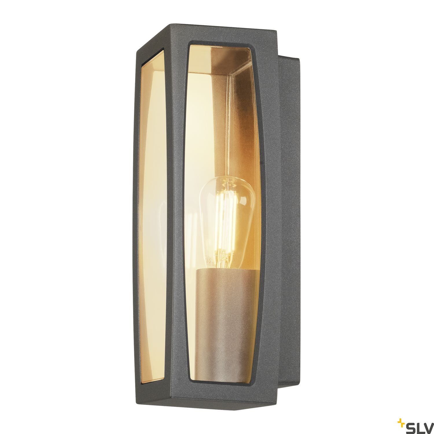 SLV MERIDIAN BOX 2 wall light, anthracite, E27, max. 25W, IP54 230655