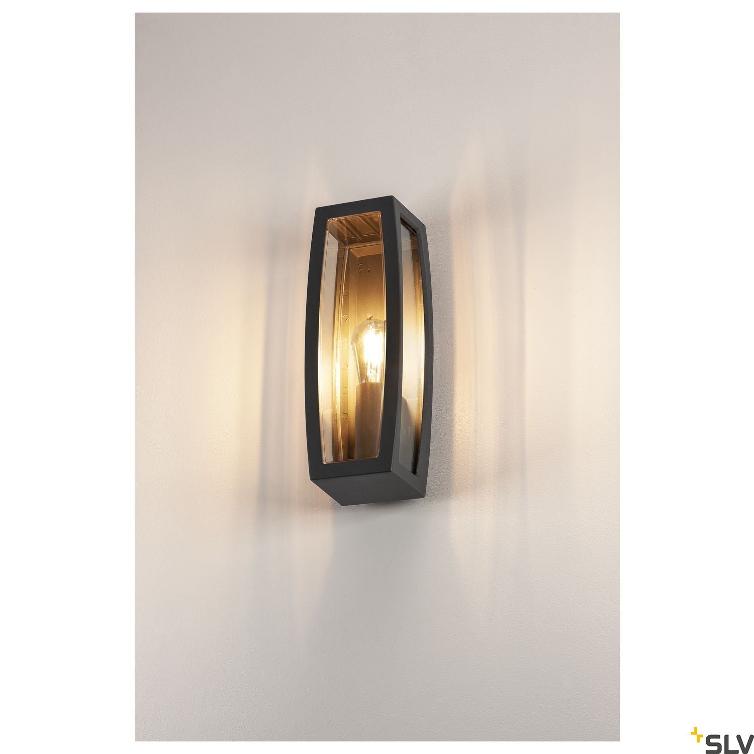 SLV MERIDIAN BOX 2 wall light, anthracite, E27, max. 25W, IP54 230655
