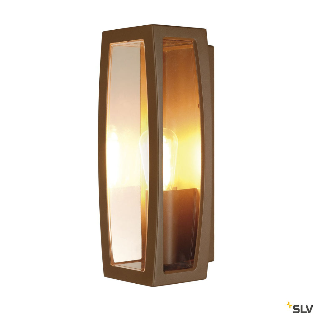 SLV MERIDIAN BOX 2 wall light, rust, E27, max. 25W, IP54 230657