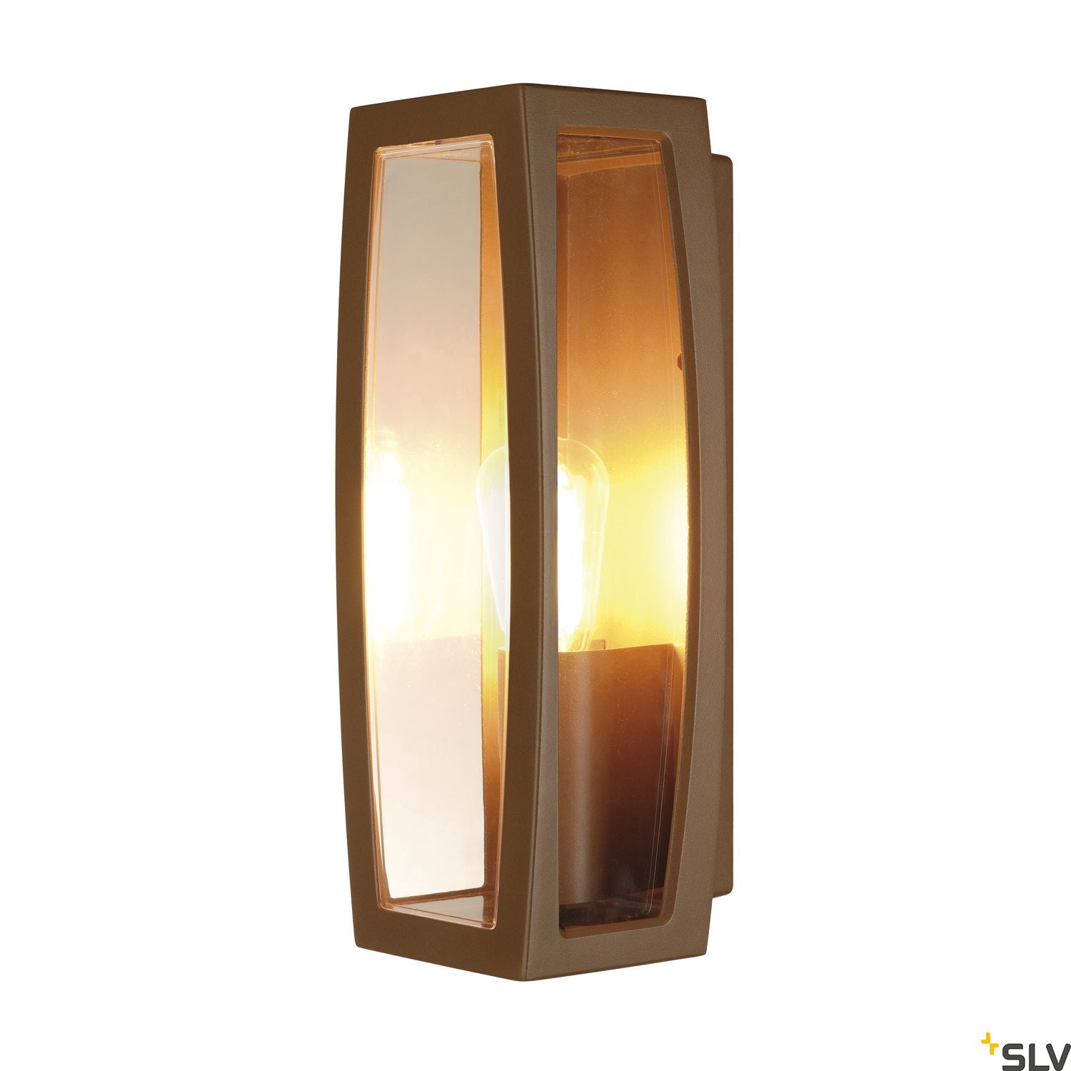 SLV MERIDIAN BOX 2 wall light, rust, E27, max. 25W, IP54 230657