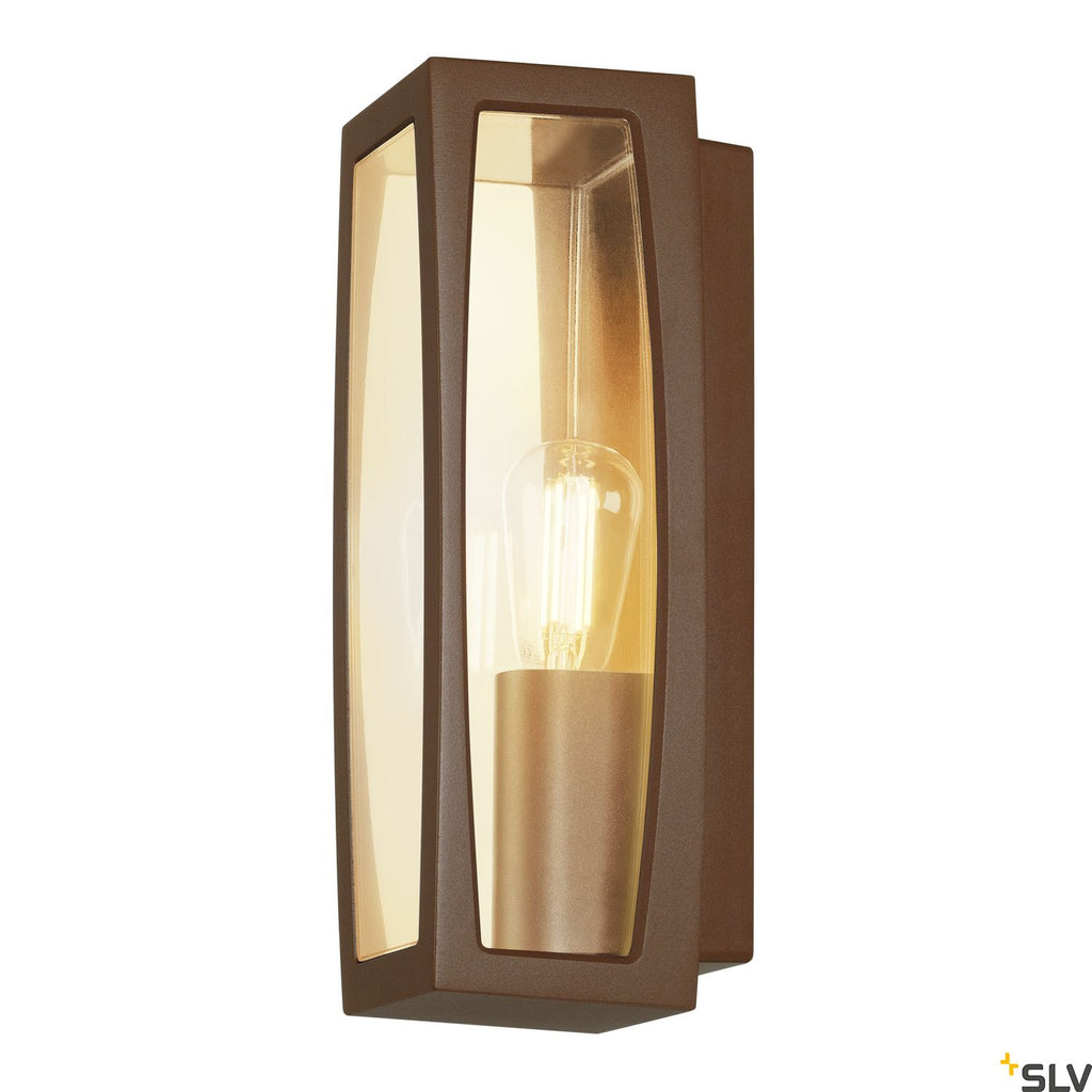 SLV MERIDIAN BOX 2 wall light, rust, E27, max. 25W, IP54 230657