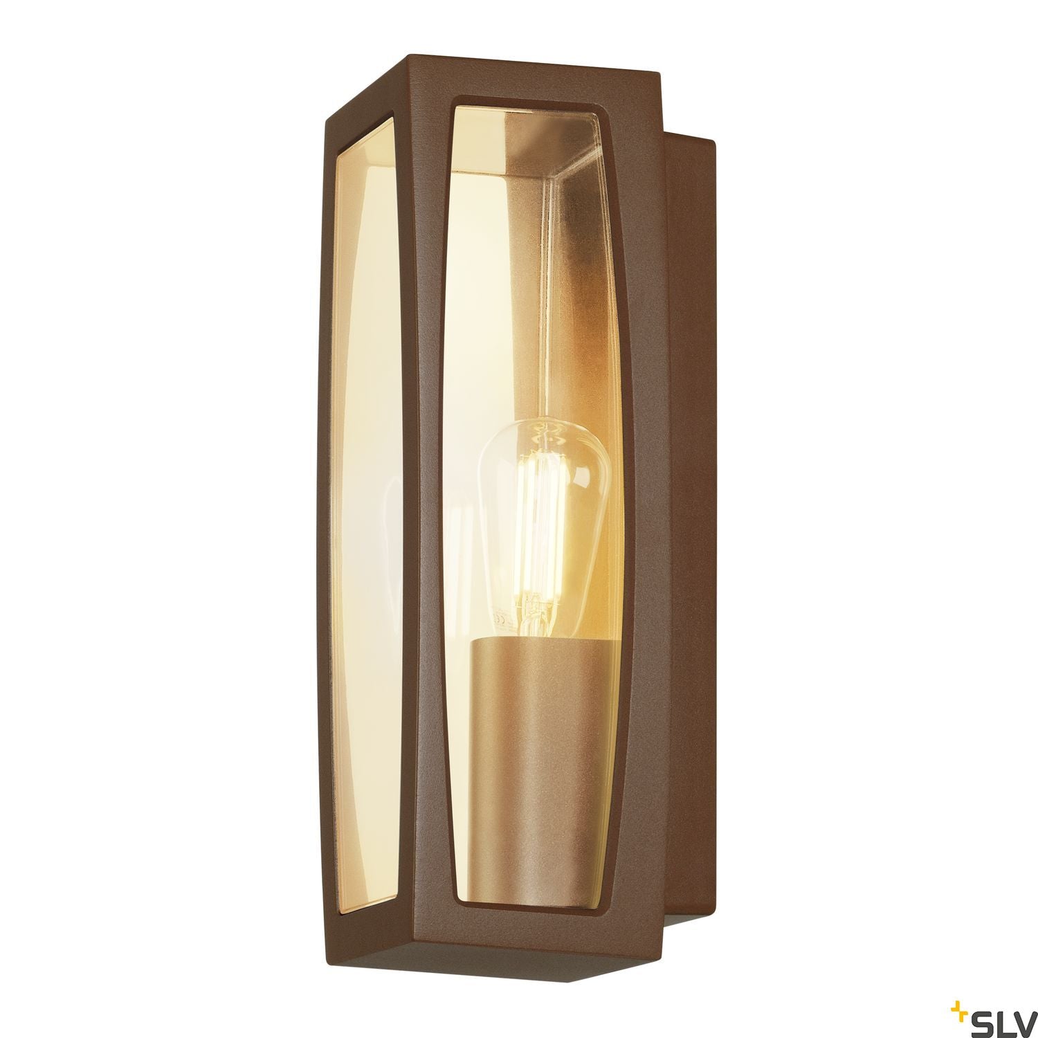 SLV MERIDIAN BOX 2 wall light, rust, E27, max. 25W, IP54 230657