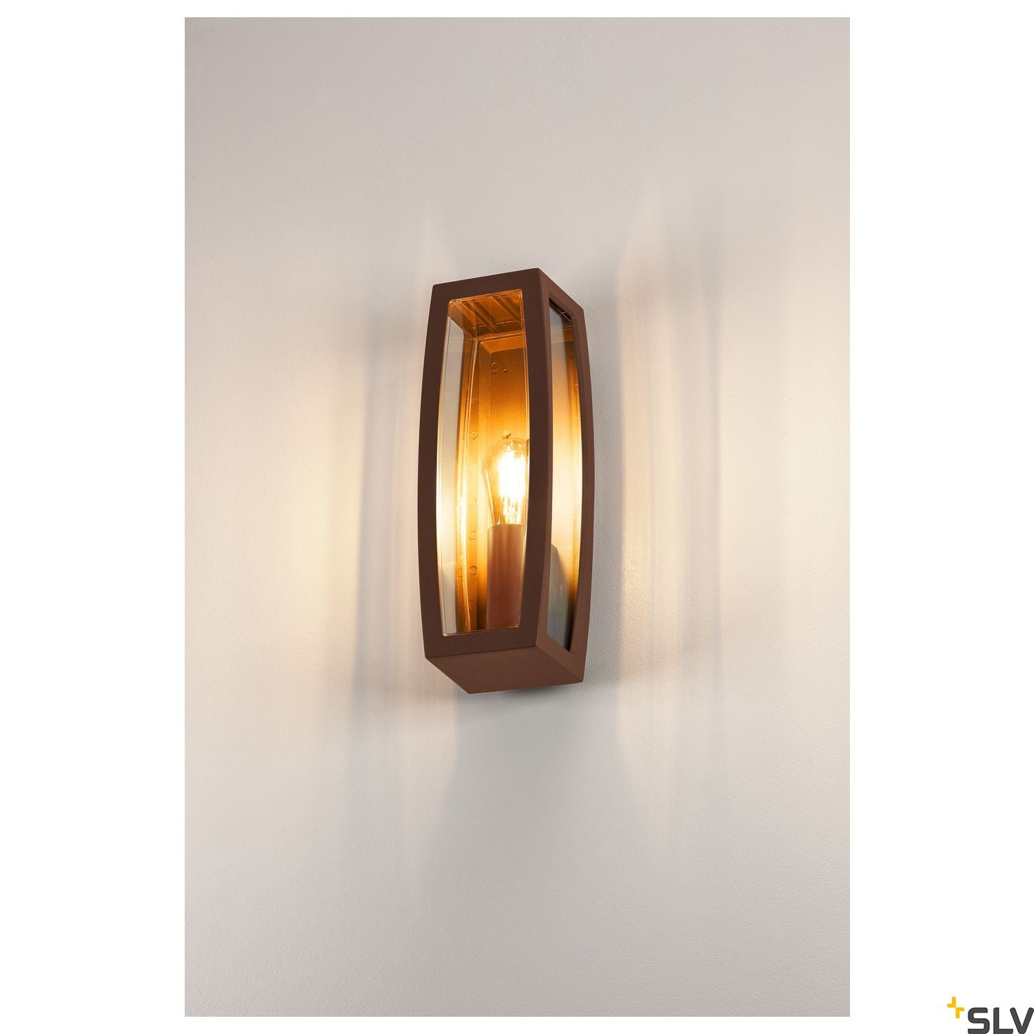 SLV MERIDIAN BOX 2 wall light, rust, E27, max. 25W, IP54 230657