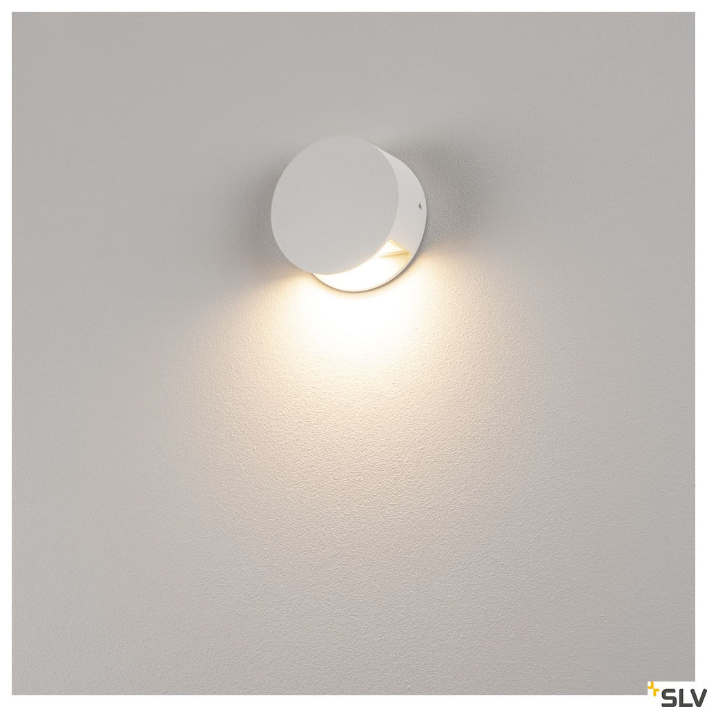 SLV PEMA LED wall light, white, 3.3W LED, 3000K, IP44 231010