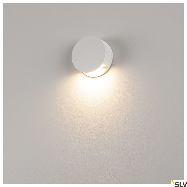 SLV PEMA LED wall light, white, 3.3W LED, 3000K, IP44 231010