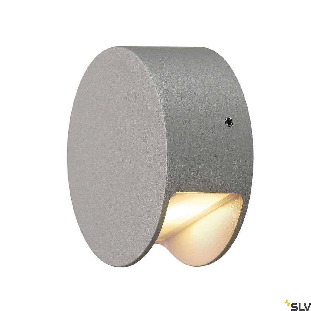 SLV PEMA LED wall light, silver-grey, 3.3W LED, 3000K, IP44 231012