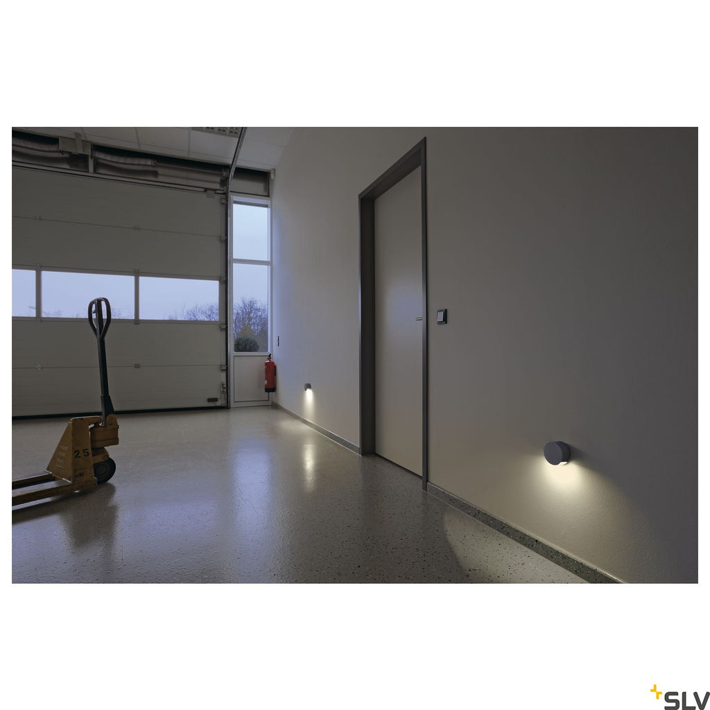 SLV PEMA LED wall light, silver-grey, 3.3W LED, 3000K, IP44 231012