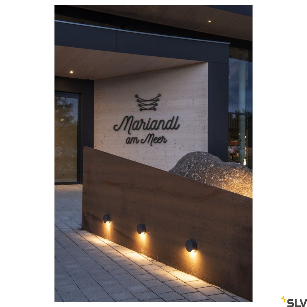 SLV PEMA LED wall light, anthracite, 3.3W LED, 3000K, IP44 231015