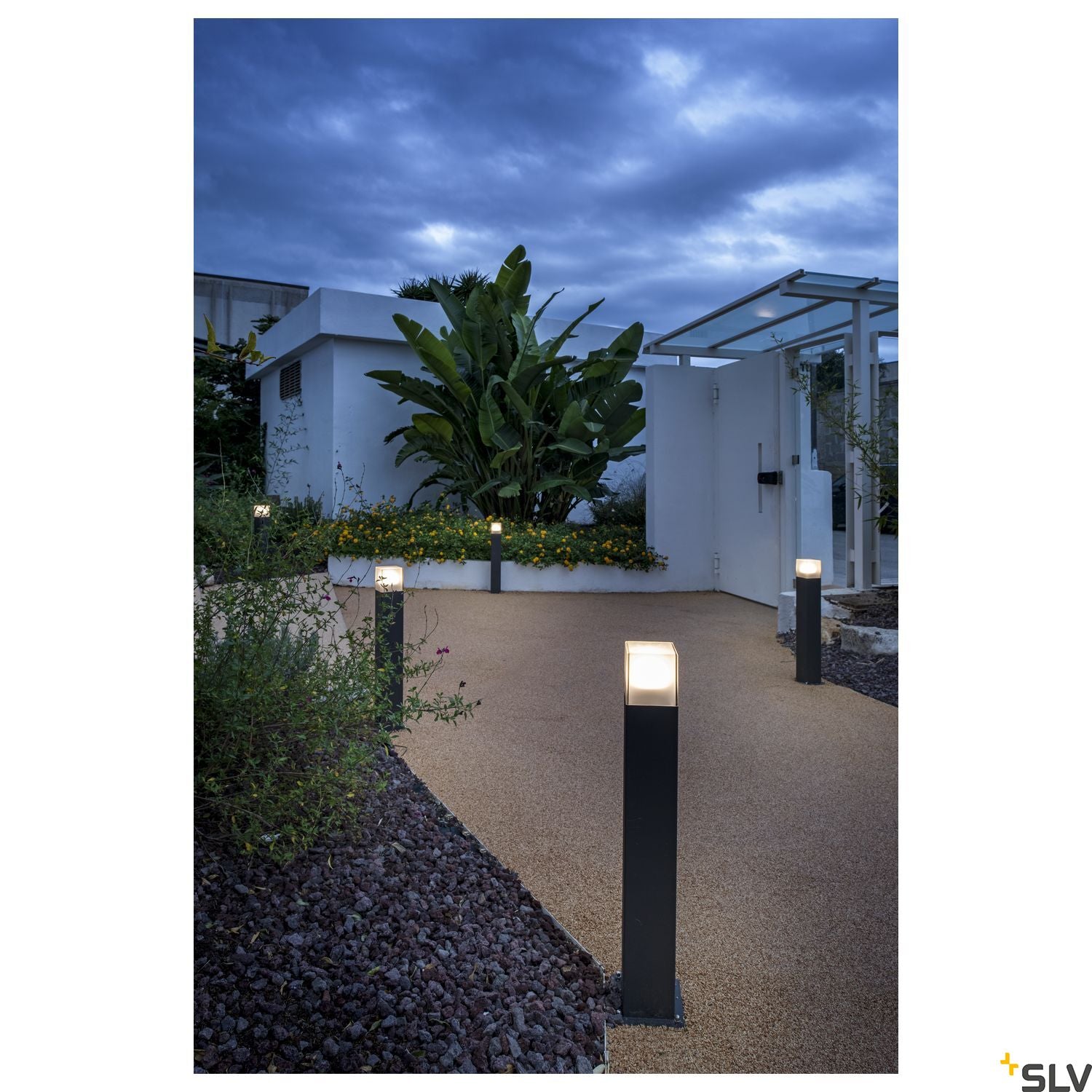 SLV GRAFIT SL 60 bollard light, anthracite/white, E27 Energy Saver, max. 11W, IP44 231225