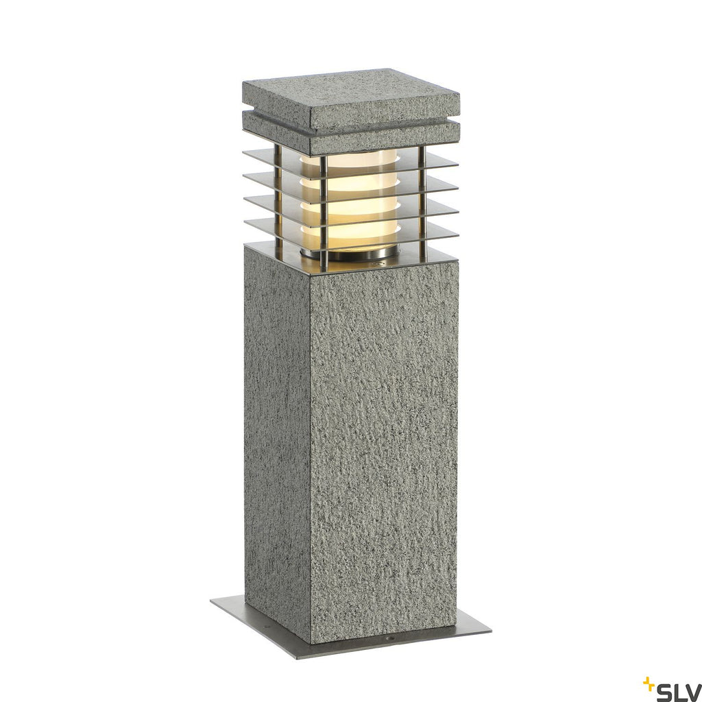SLV ARROCK GRANITE 40 bollard light, granite, salt & pepper, E27, max. 15W, IP44 231410