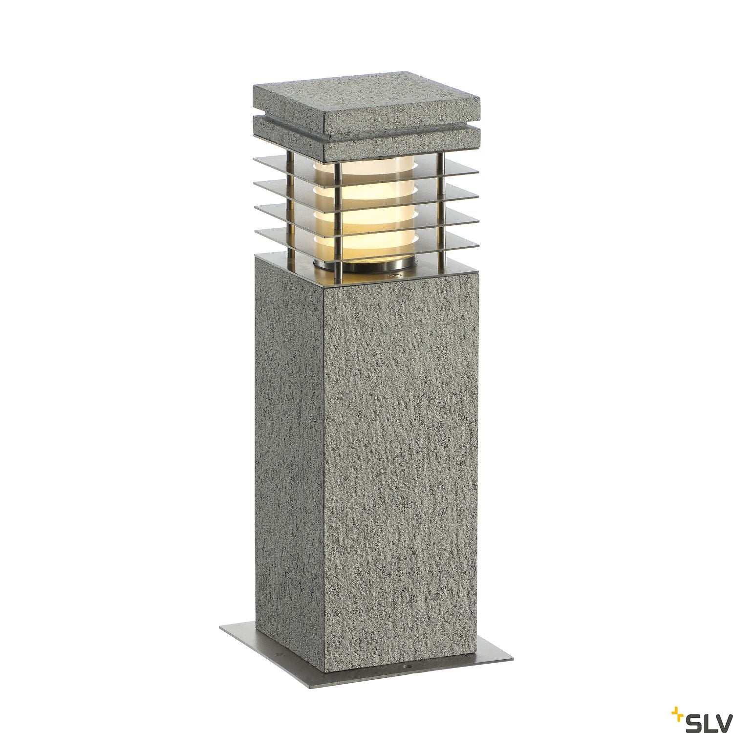 SLV ARROCK GRANITE 40 bollard light, granite, salt & pepper, E27, max. 15W, IP44 231410