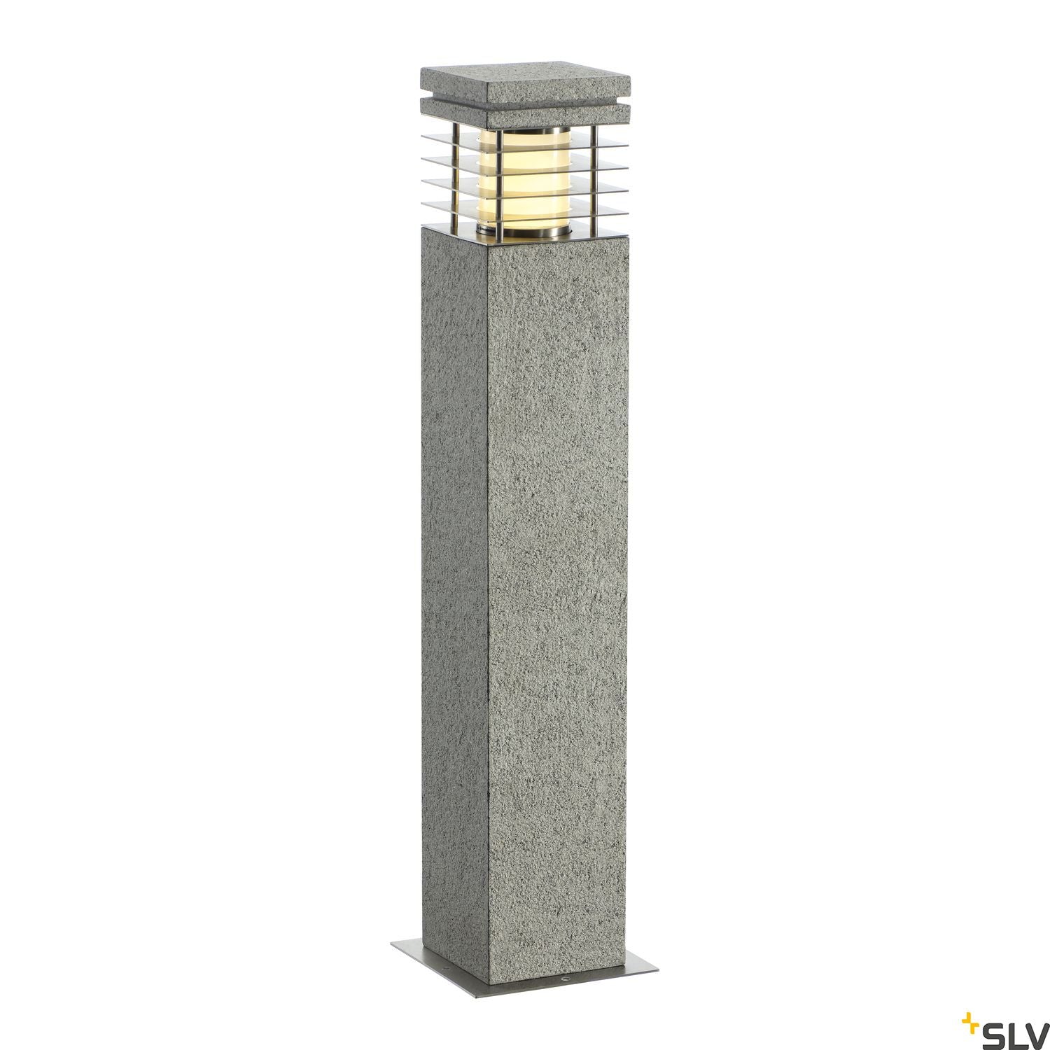 SLV ARROCK GRANITE 70 bollard light, granite, salt & pepper, E27, max. 15W, IP44 231411