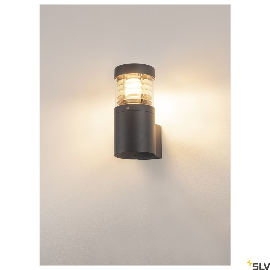 SLV F-POL wall light, round, anthracite, E27, max. 20W, IP54 231585