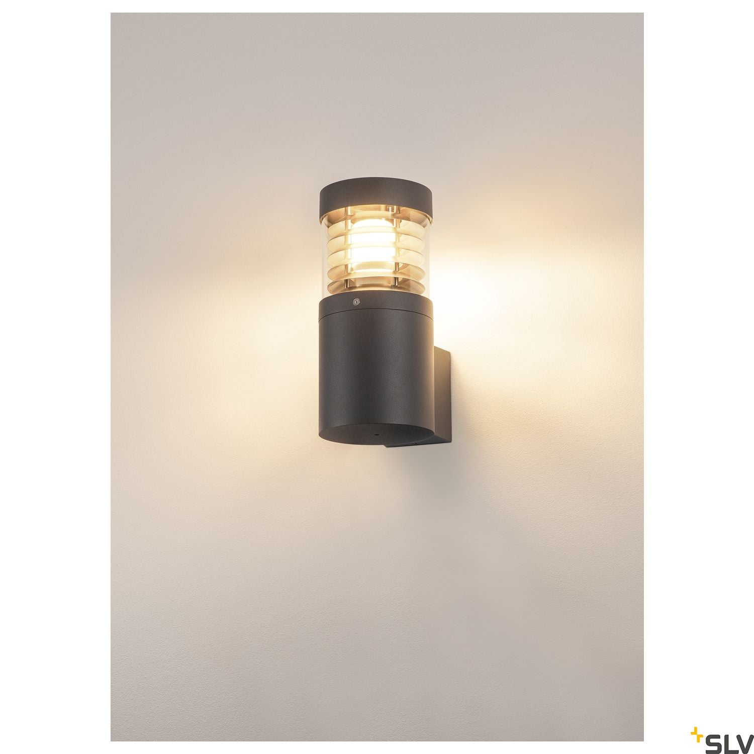 SLV F-POL wall light, round, anthracite, E27, max. 20W, IP54 231585