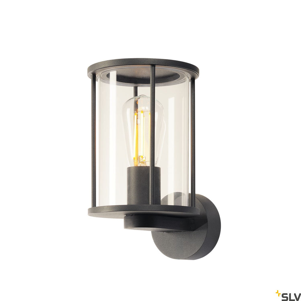 SLV PHOTONIA wall light, round, anthracite, clear glass 232045