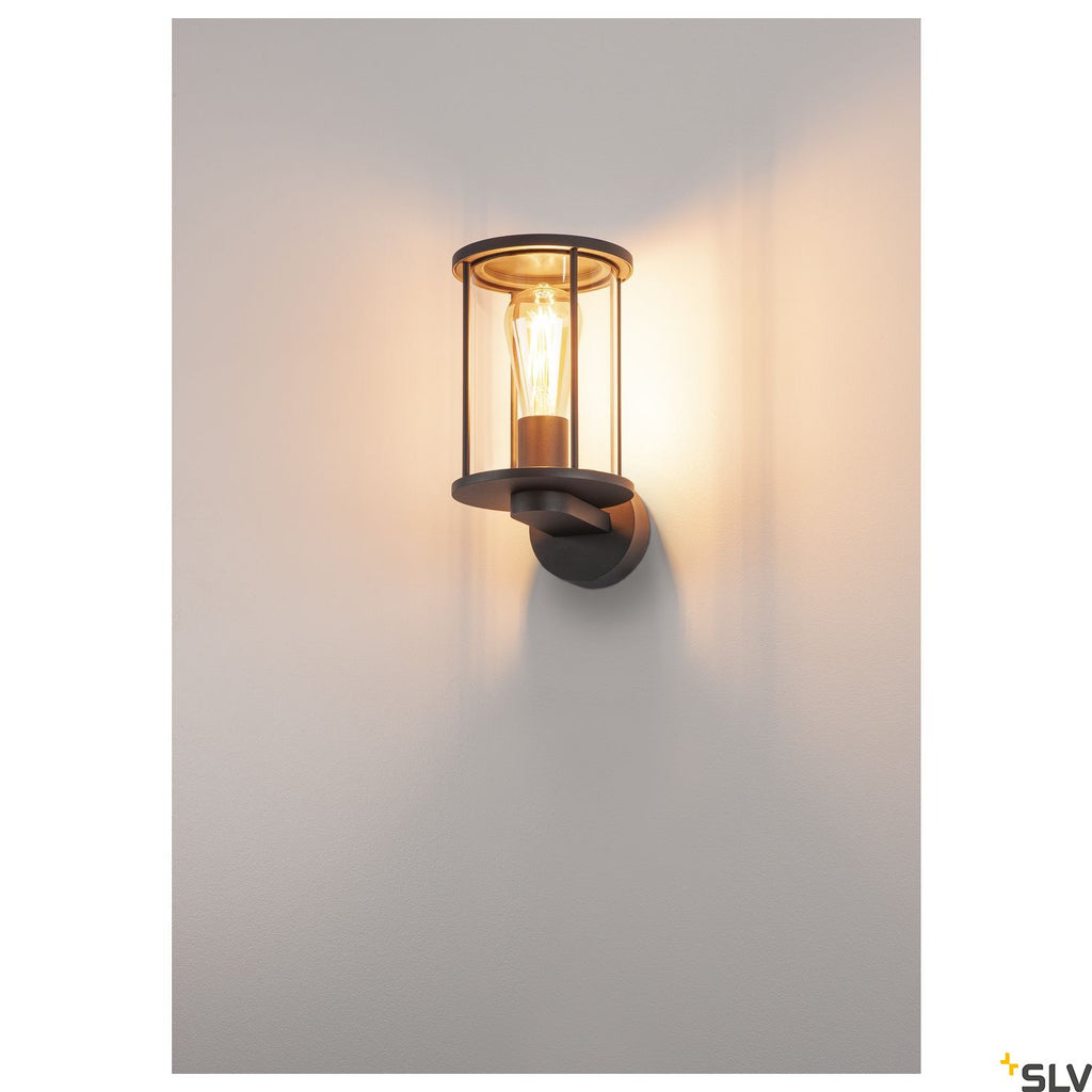 SLV PHOTONIA wall light, round, anthracite, clear glass 232045
