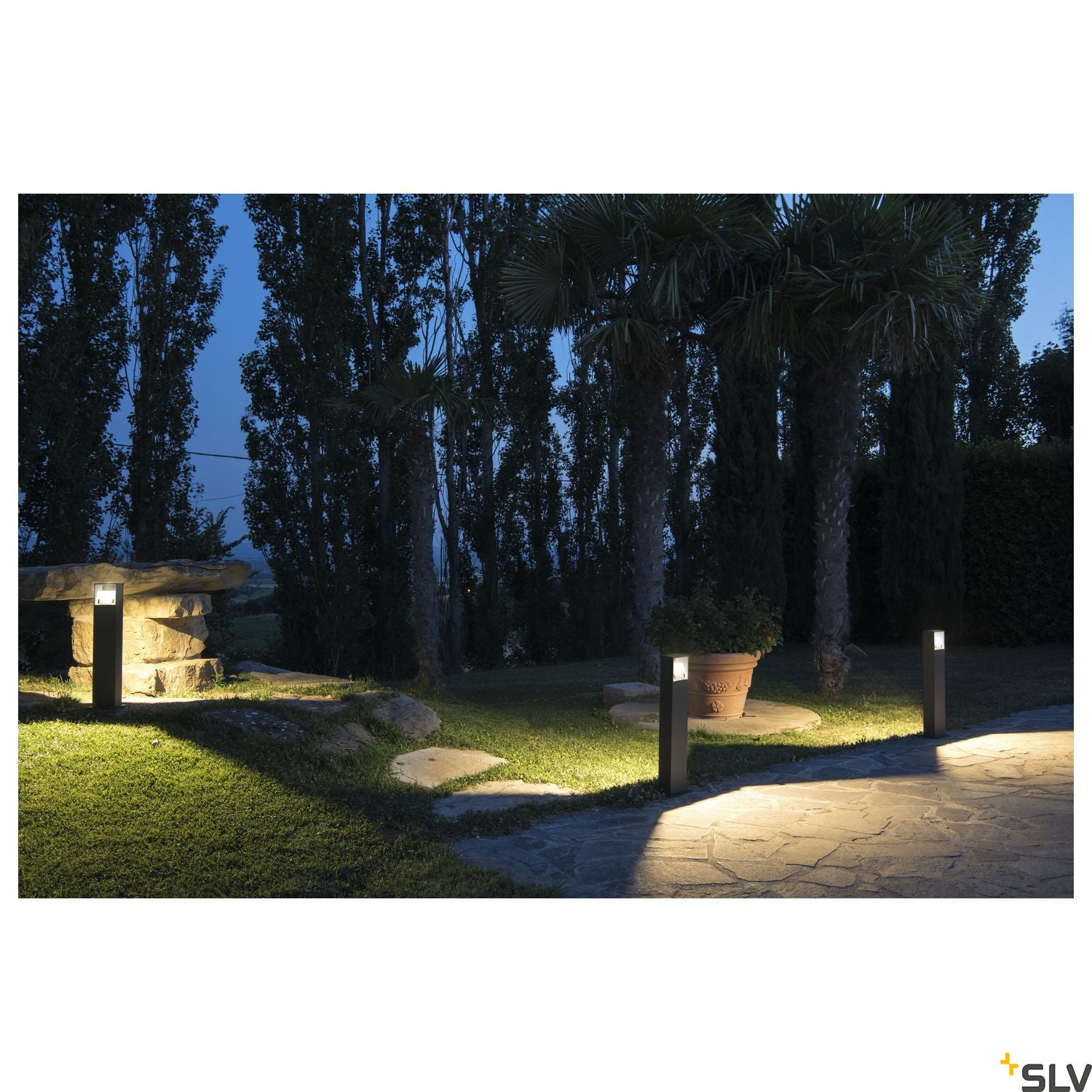 SLV LOGS 70 outdoor floor stand, square, anthracite, 6W LED, 3000K, IP44 232125