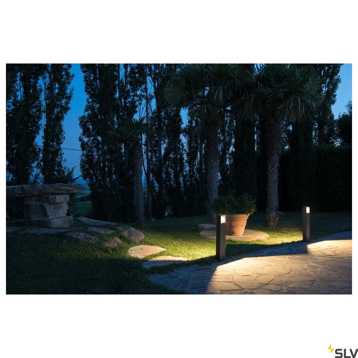 SLV LOGS 70 outdoor floor stand, square, anthracite, 6W LED, 3000K, IP44 232125