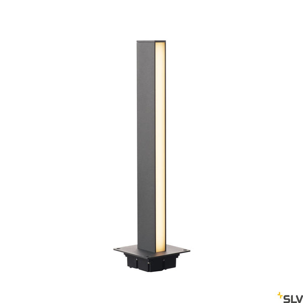 SLV H-POL, pathway and floor stand, single-headed, LED, 3000K, anthracite, L/W/H 16.5/16.5/66 cm 232165