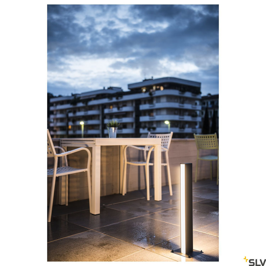 SLV H-POL, pathway and floor stand, double-headed, LED, 3000K, anthracite, L/W/H 16.5/16.5/66 cm 232185