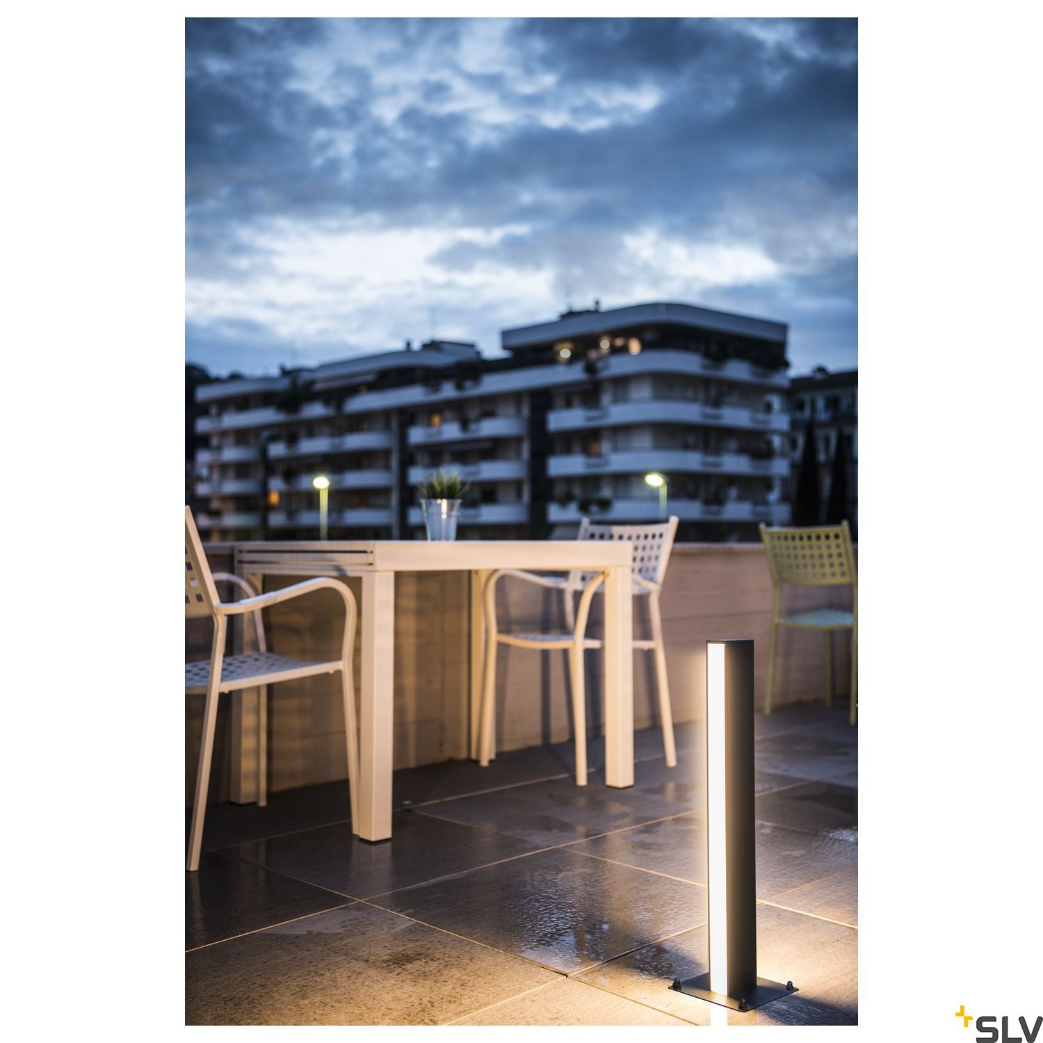 SLV H-POL, pathway and floor stand, double-headed, LED, 3000K, anthracite, L/W/H 16.5/16.5/66 cm 232185