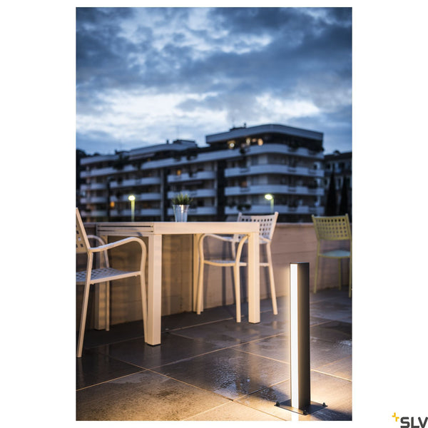 SLV H-POL, pathway and floor stand, double-headed, LED, 3000K, anthracite, L/W/H 16.5/16.5/66 cm 232185